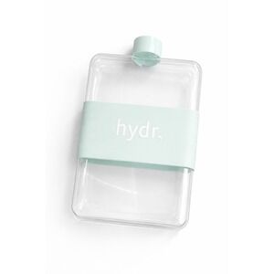 Hydr Flat Water Bottle – Clear with Mint Silicone Sleeve – Reusable Water Bottle